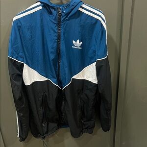 Adidas Men's Teal and Black Windbreaker